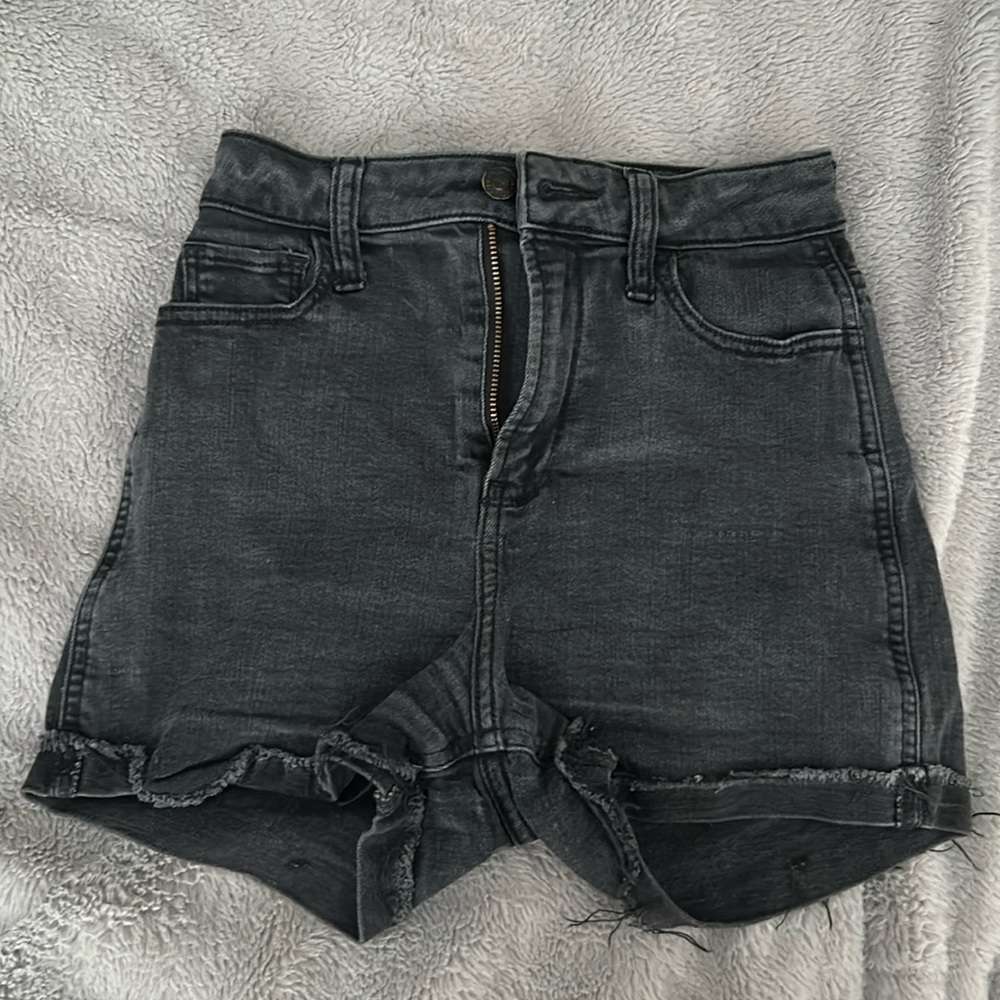 Women high waisted curvy black shorts